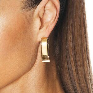 NEW NWT KHAITE Zucchini Earrings in Antique Gold FWRD